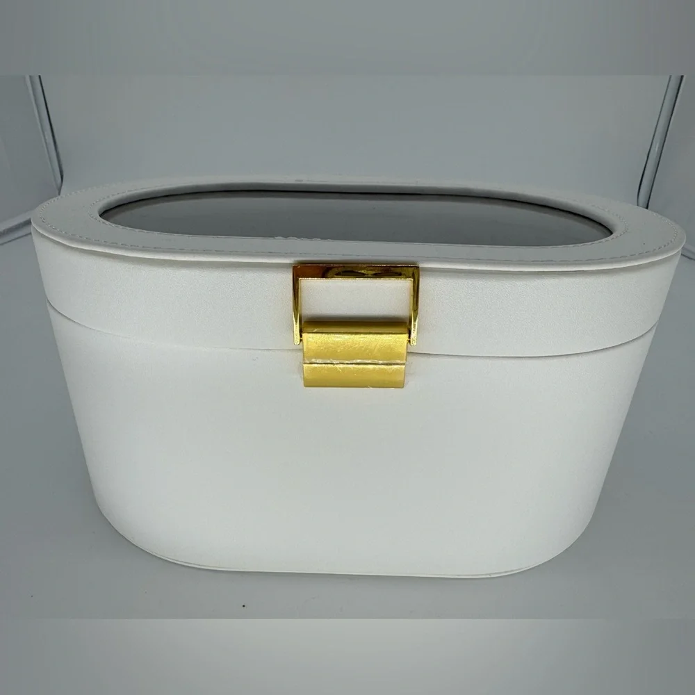 Jewelry Box with Gold Hardware | Oval | Minimalist Storage